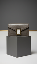 Graphite envelope bag with marble clasp